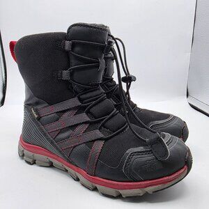 The North Face Waterproof Boys Size 1.5 Black Red Winter Outdoor Boots